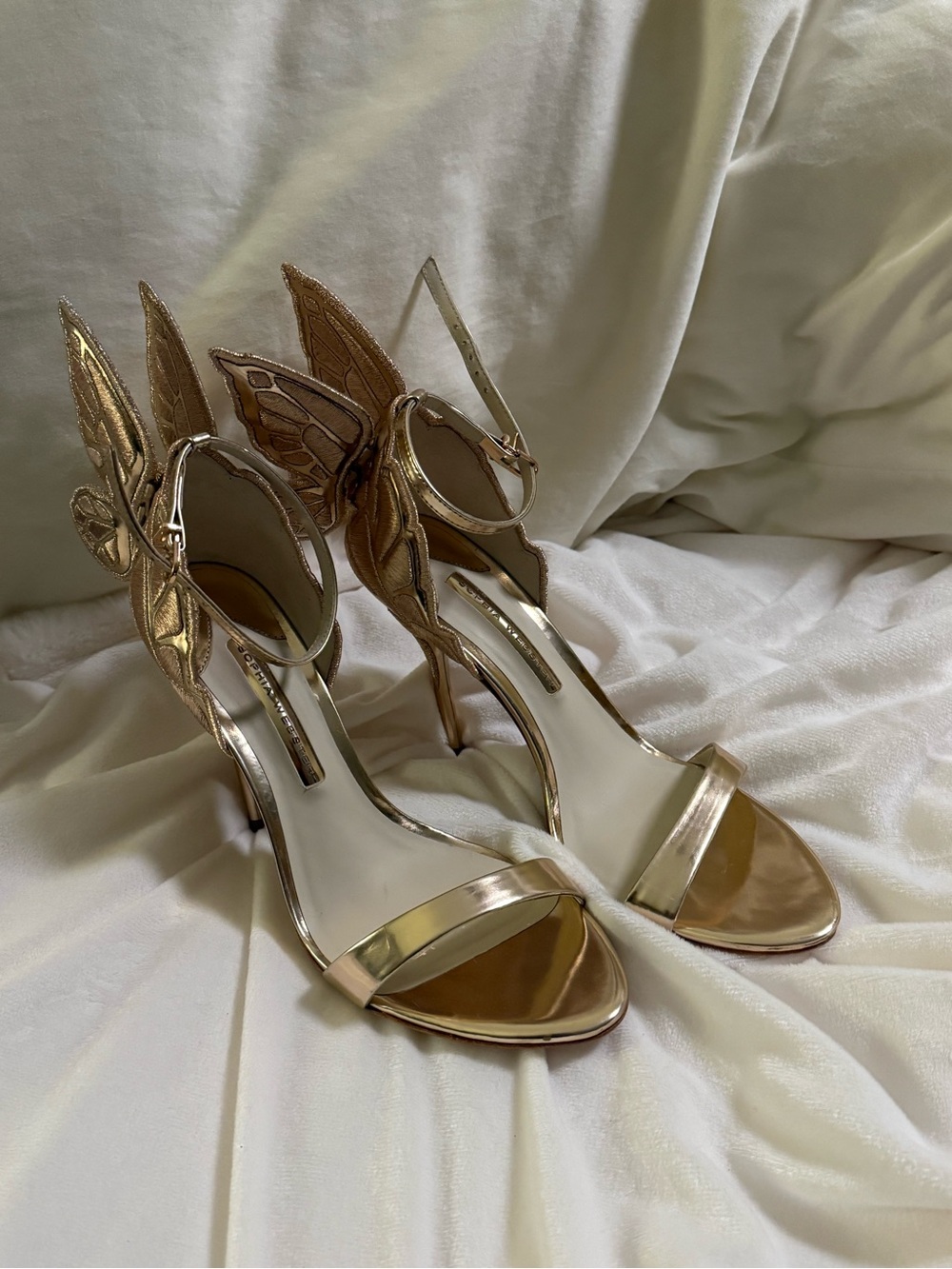 Sophia Webster Gold Winged Ankle-Strap High Heel Sandals - Women